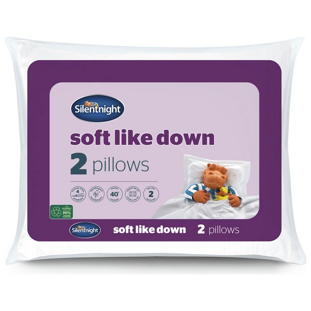 Silentnight soft like down pillow 2-pack (British brand)