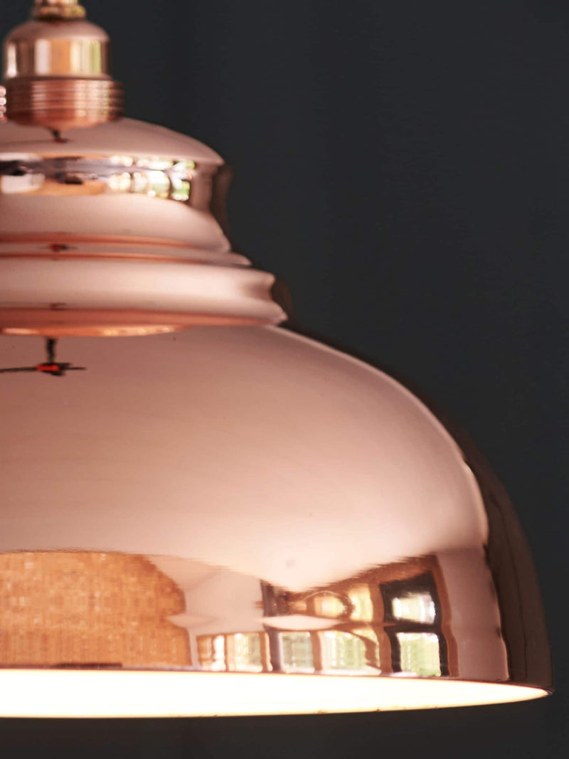 Copper Dixon pendant lamp shade easy fit 29cm, imported from the UK