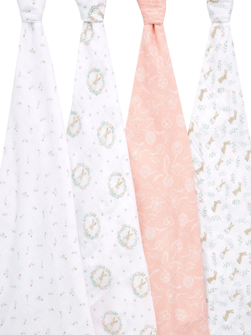 Aden & Anais Pink Essentials Muslin Blankets 4 Pack