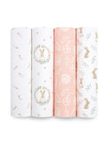 Aden & Anais Pink Essentials Muslin Blankets 4 Pack