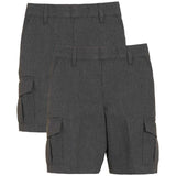 M&S Boys 2pk Cargo School Shorts Grey 3-4 Yrs   2 per pack GOODS M&S   