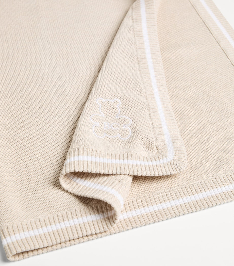 Brunello Cucinelli kids cotton embroidered Bernie blanket 80cm x 80cm (British brand)