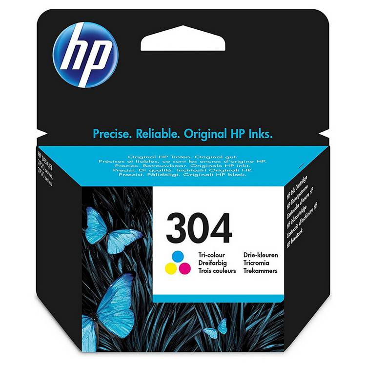 HP 304 original colour ink cartridge, UK version