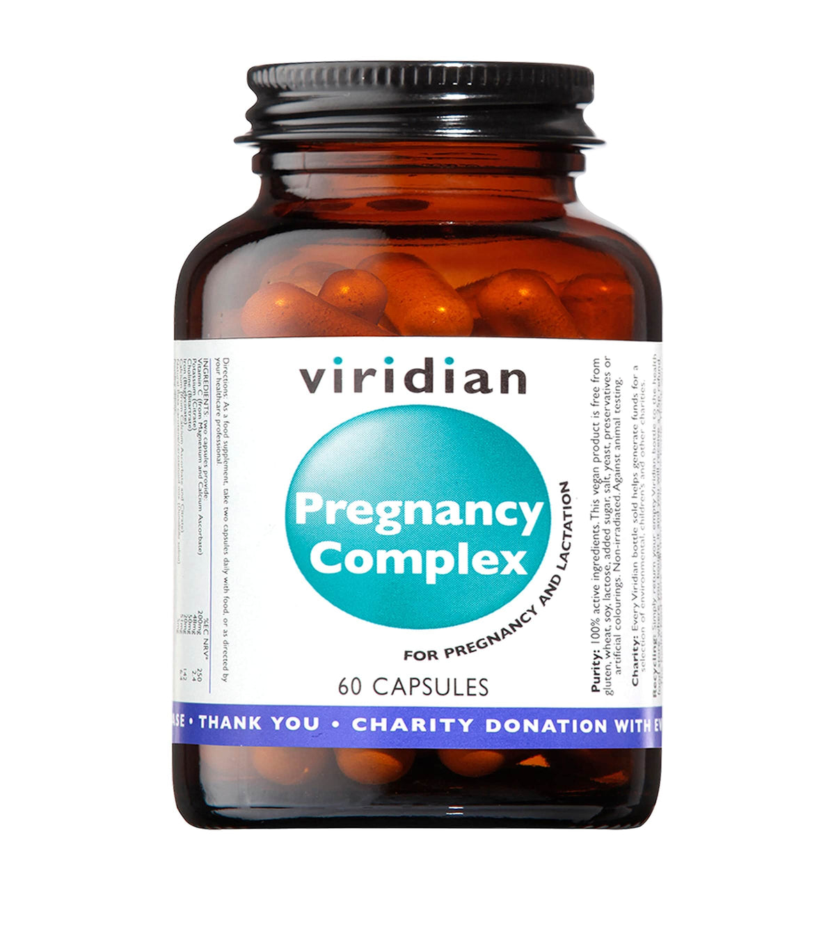 Viridian Pregnancy Complex prenatal vitamin supplement 60 capsules (British brand)