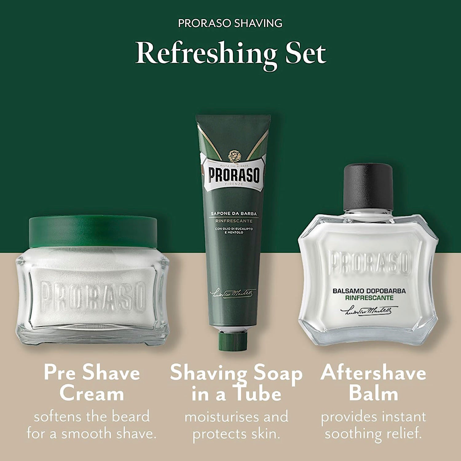 Proraso refreshing vintage gift set shaving kit (British brand)