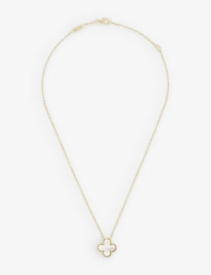 Van Cleef & Arpels Alhambra gold and mother-of-pearl pendant 42cm, UK version