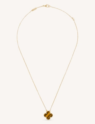 Van Cleef & Arpels Alhambra pendant, tiger's eye, 18ct gold (British brand)