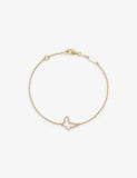Van Cleef Arpels Sweet Butterflies yellow gold mother-of-pearl bracelet 17cm (British brand)