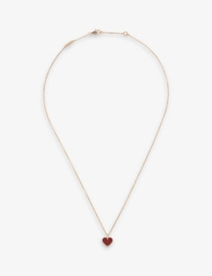 Van Cleef & Arpels Sweet Alhambra pink gold carnelian necklace, UK version