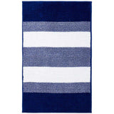 M&S Bobble Striped Bath Mat Navy GOODS M&S   