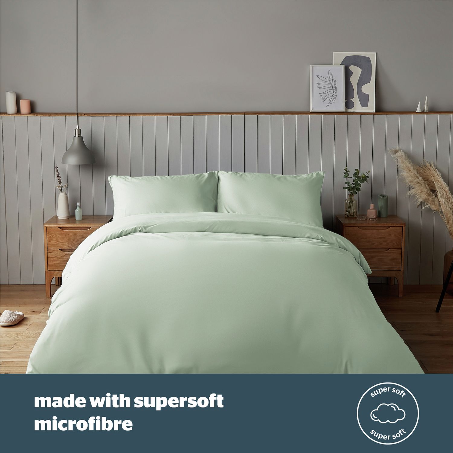Silentnight Supersoft Sage Green Duvet Set - Double