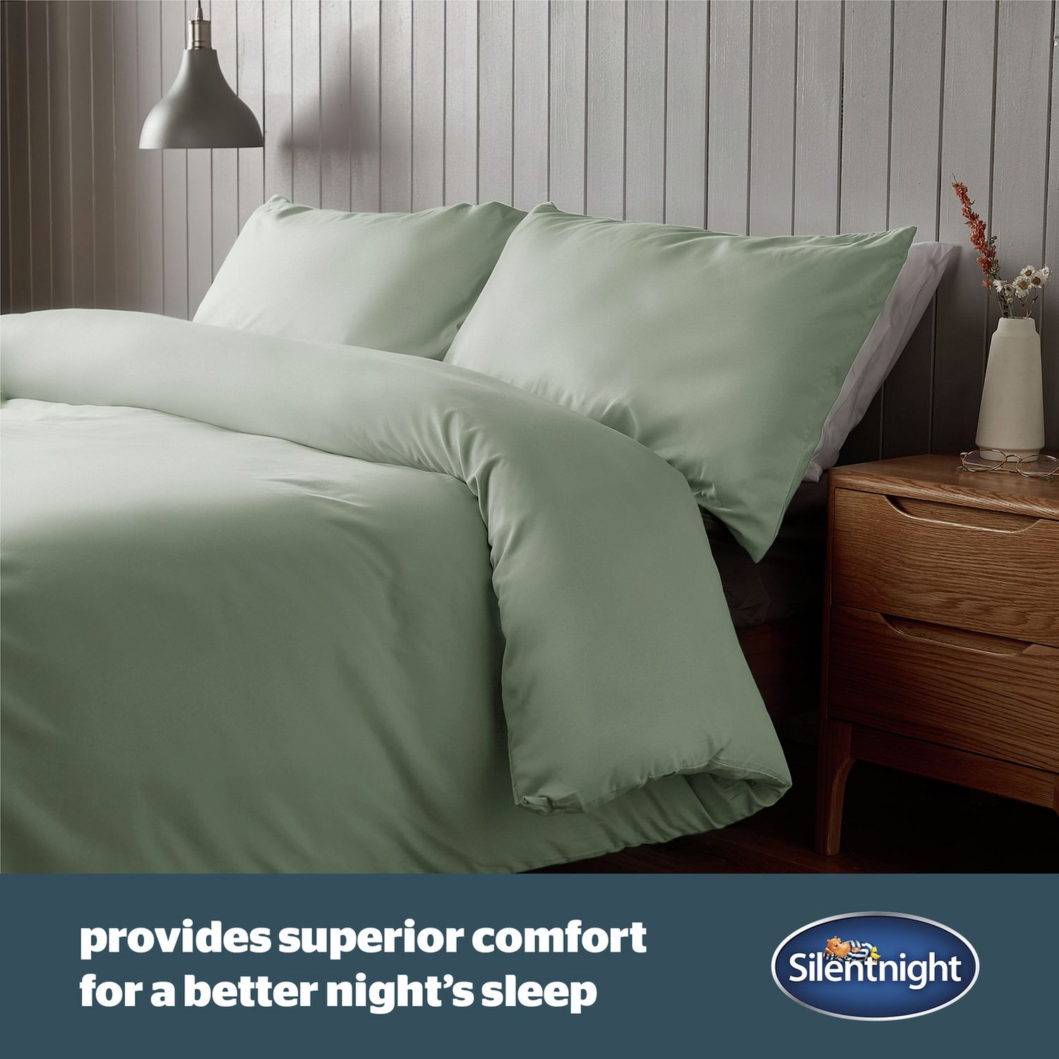Silentnight Supersoft Sage Green Duvet Set - Double