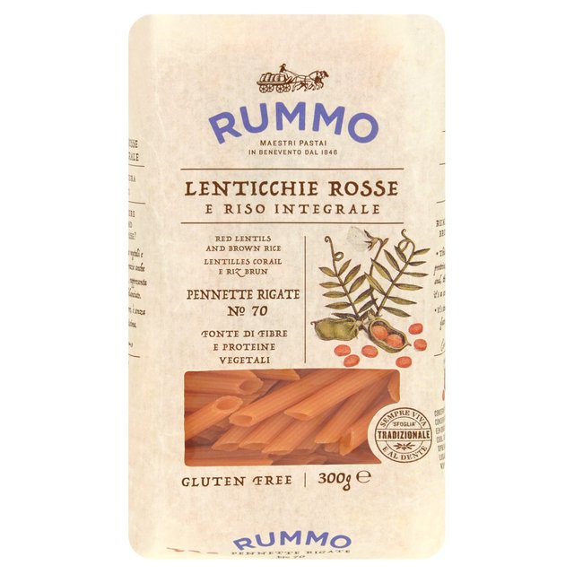 Rummo Gluten Free Lentil Pennette Rigate Lenticchie Rosse Pasta No.70   300g GOODS M&S   