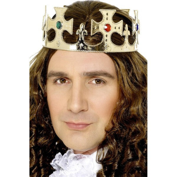 Smiffys jewelled king's crown in gold, UK version