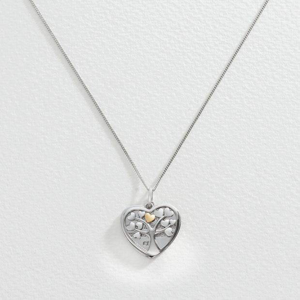 Moon & Back silver tree of life necklace 18 inch, imported from the UK