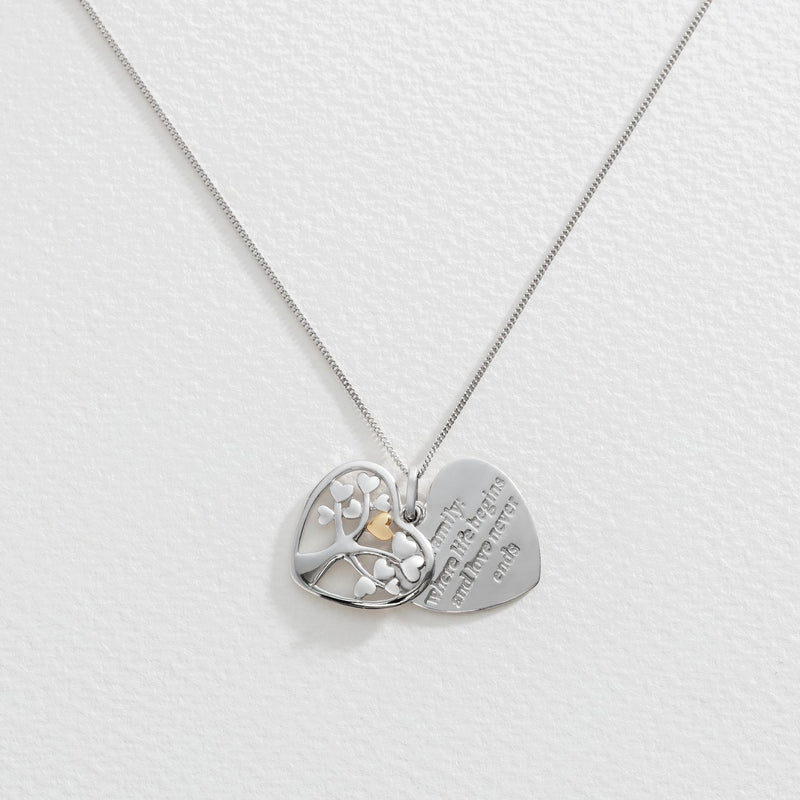 Moon & Back silver tree of life necklace 18 inch, imported from the UK