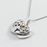 Moon & Back silver tree of life necklace 18 inch, imported from the UK