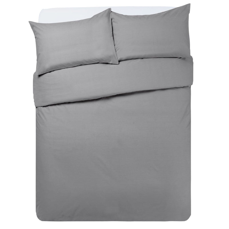 Habitat Easycare Plain Grey Bedding Set - Kingsize
