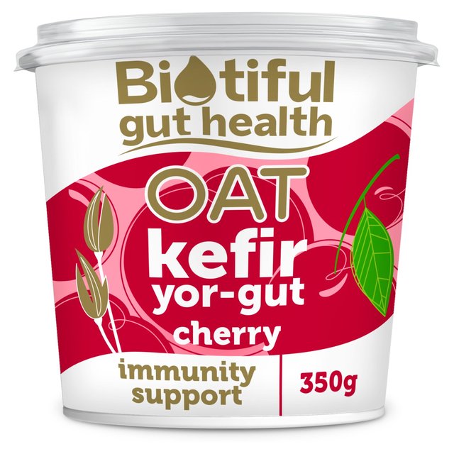 Biotiful Plant-Based Oat Kefir Yor-Gut Cherry   350g GOODS M&S   