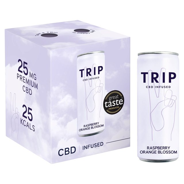 TRIP CBD Infused Raspberry Orange Blossom    4 x 250ml