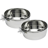 Twin pack 800ml stainless steel dog feeder for crates, UK version