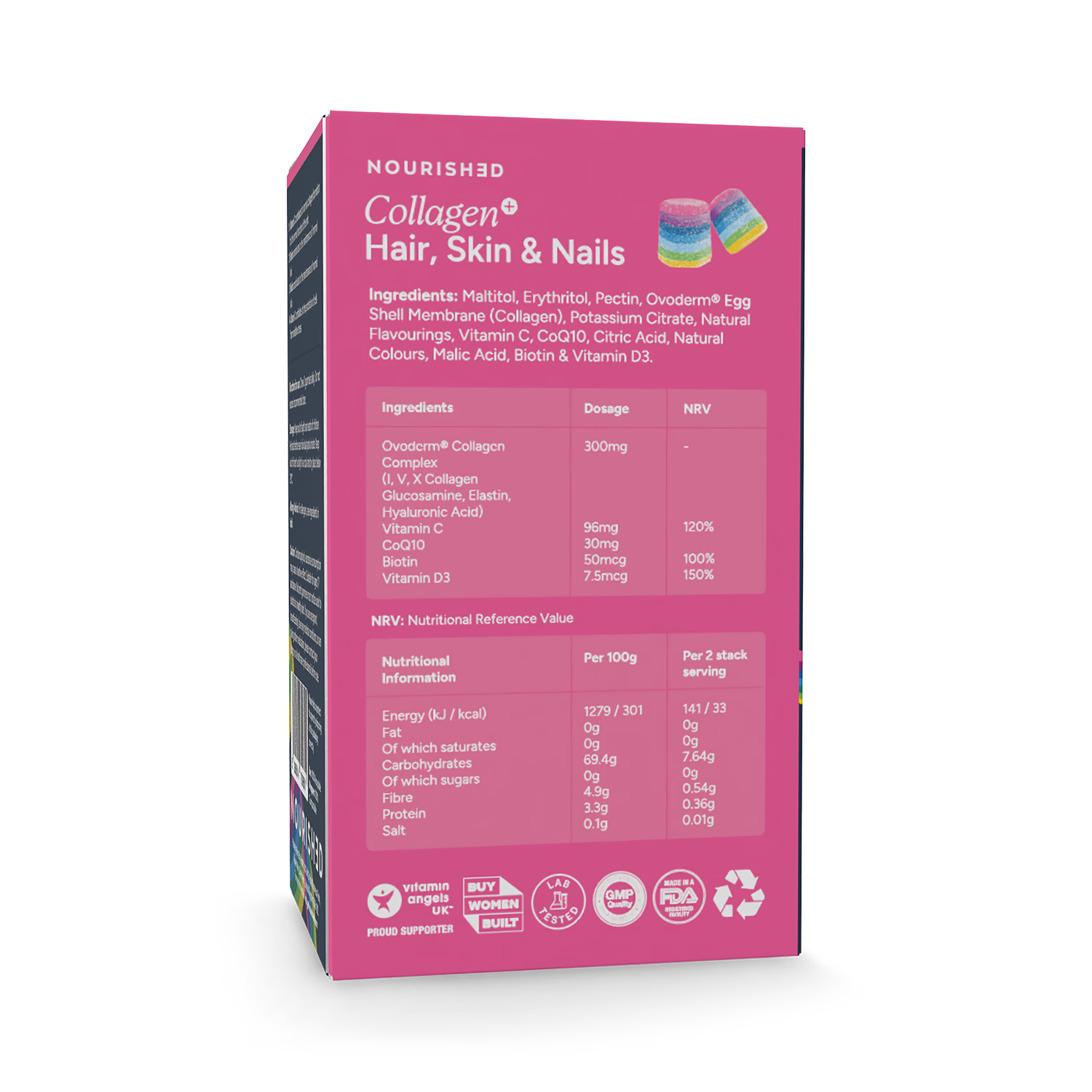 Collagen+ gummies hair skin and nails 30 count, imported from the UK