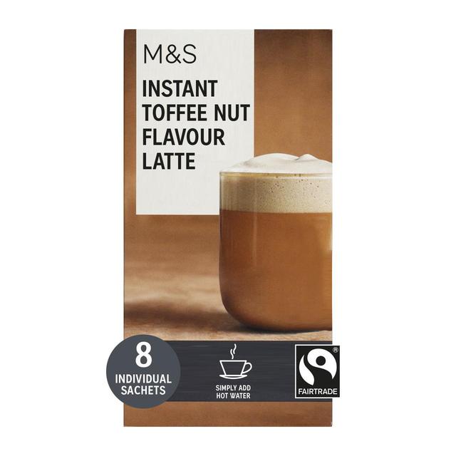 M&S 8 Instant Toffee Nut Flavour Latte Sachets   8 per pack GOODS M&S   