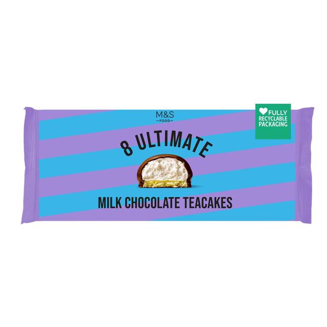 M&S 8 Ultimate Milk Chocolate Teacakes   240g