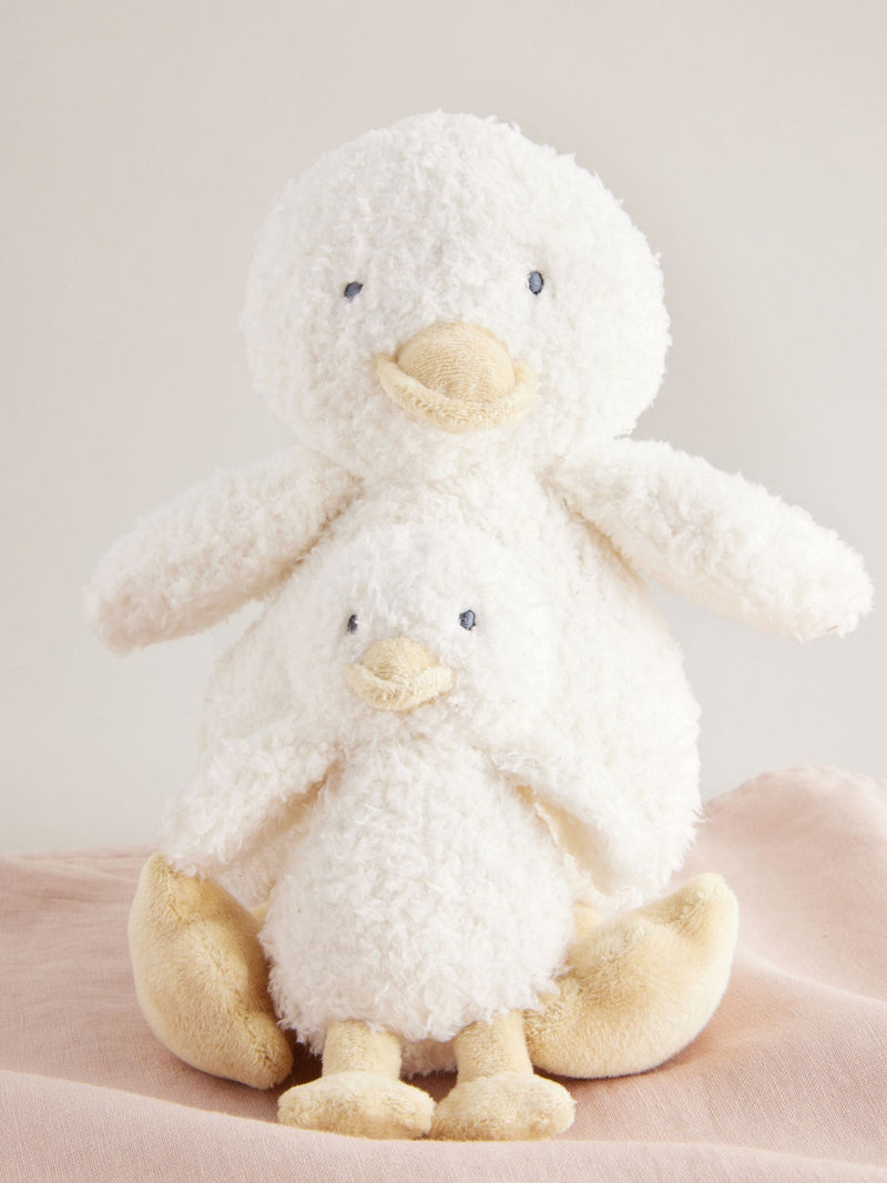 White duck soft plush toy made from recycled polyester, imported from the UK