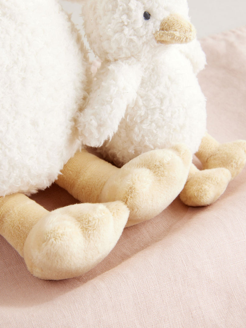 White duck soft plush toy made from recycled polyester, imported from the UK