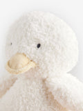 White duck soft plush toy made from recycled polyester, imported from the UK