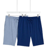 M&S Cotton Rich Jersey Shorts S-XL Blue GOODS M&S   