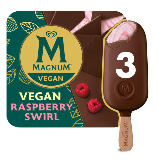 Magnum Vegan Raspberry Swirl Ice Cream Sticks 3x90ml GOODS Sainsburys   
