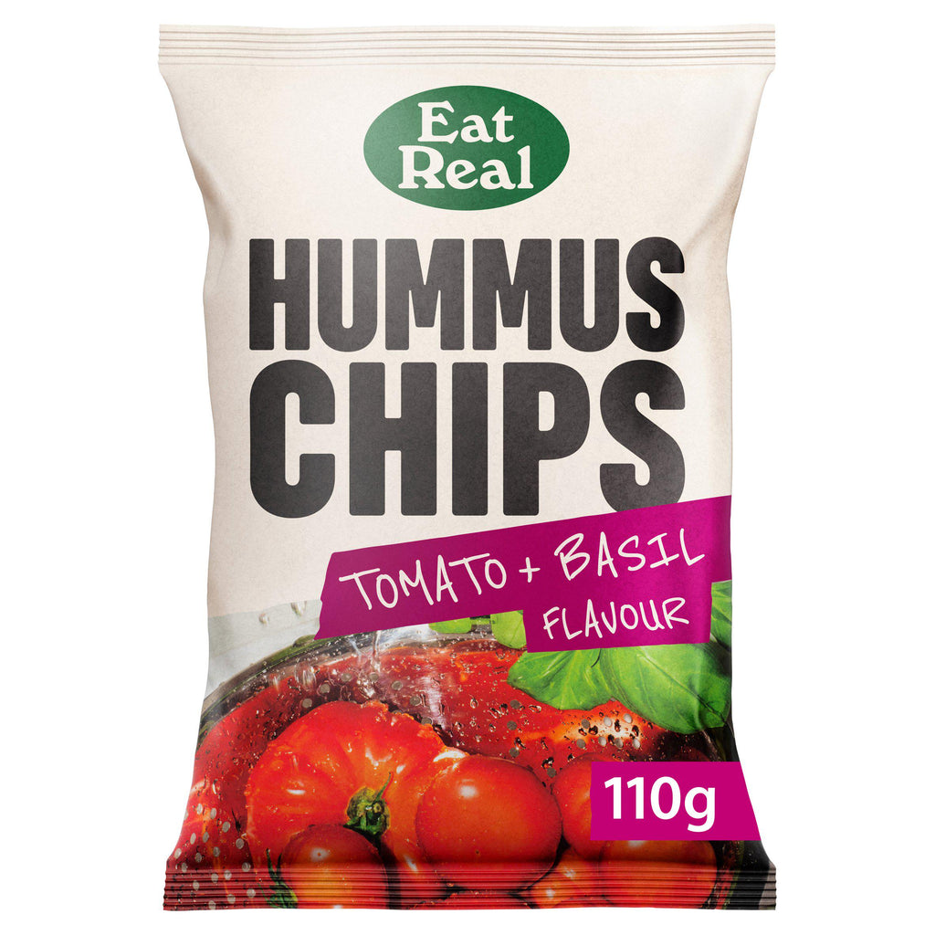 Eat Real Hummus Chips Tomato & Basil Flavour 110g