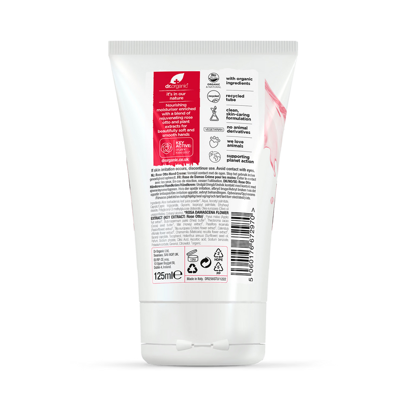 Dr Organic Rose Otto hand cream 125ml - British product