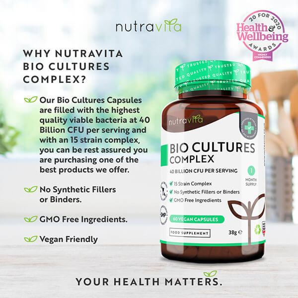 Nutravita 40 Billion CFU Bio Cultures (15 Strains) - 60 Caps GOODS Superdrug   