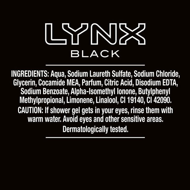 Lynx Black Shower Gel   225ml GOODS M&S   