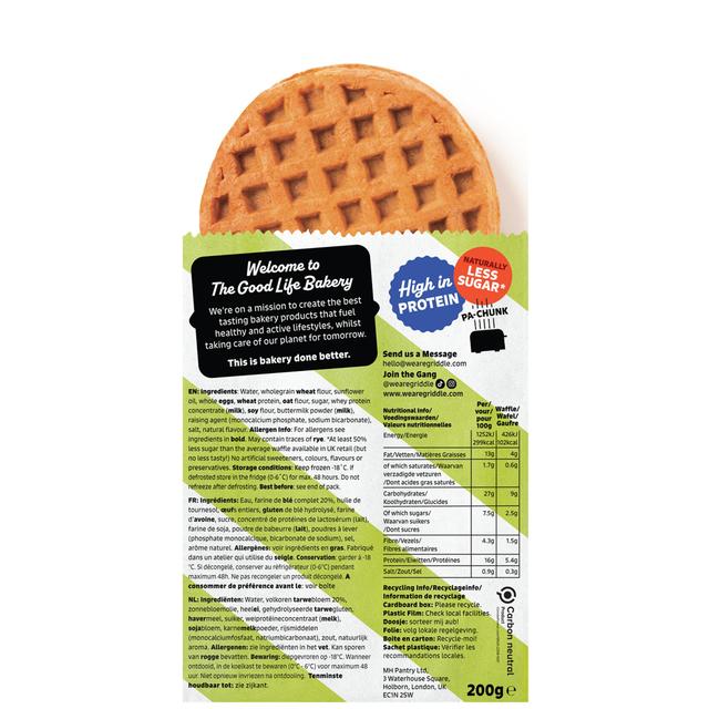 Griddle Original High Protein Toaster Waffles   200g