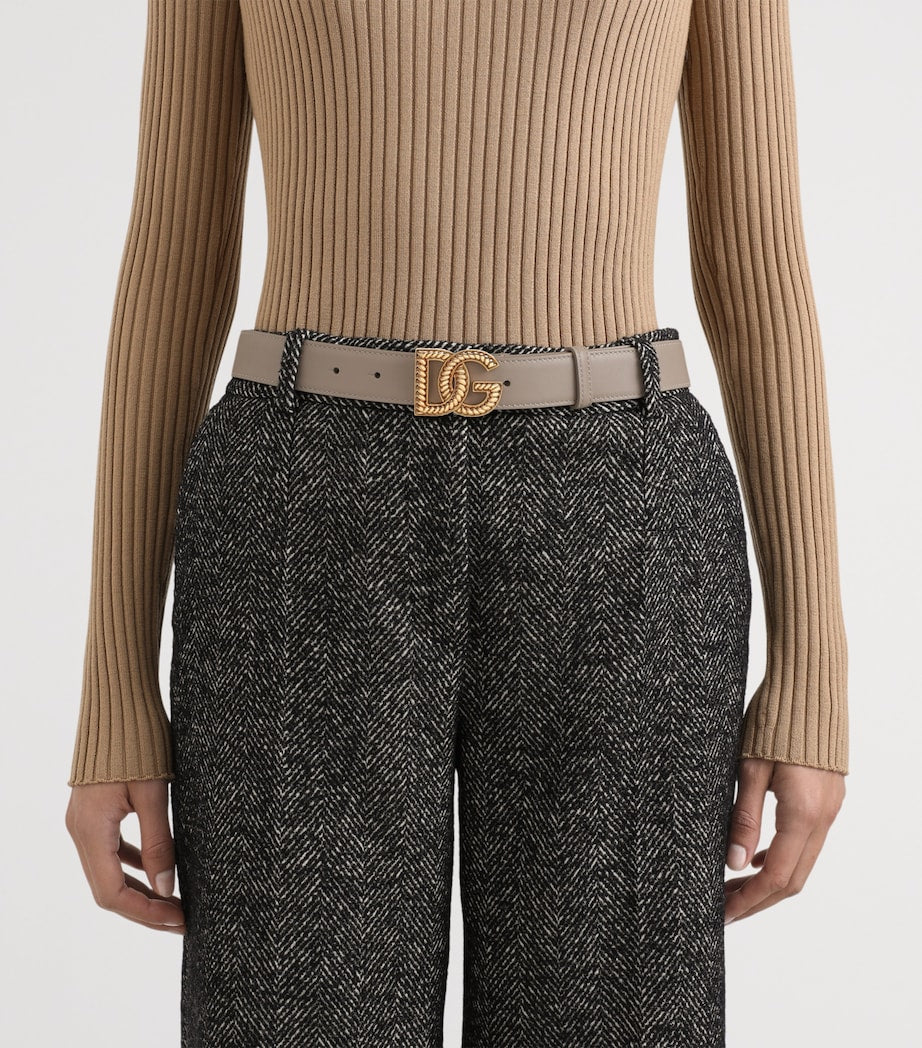 Dolce&Gabbana leather logo belt 3cm - British product