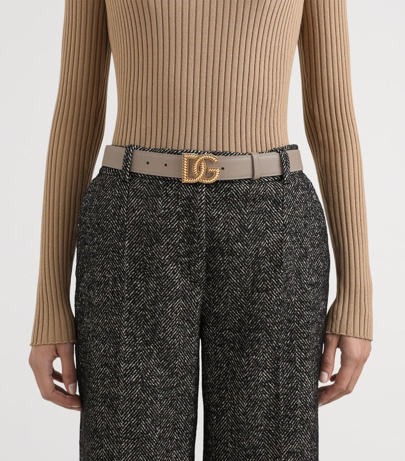 Dolce&Gabbana leather logo belt 3cm - British product