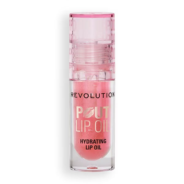 Revolution Pout Lip Oil Glam Pink Shimmer, imported from the UK