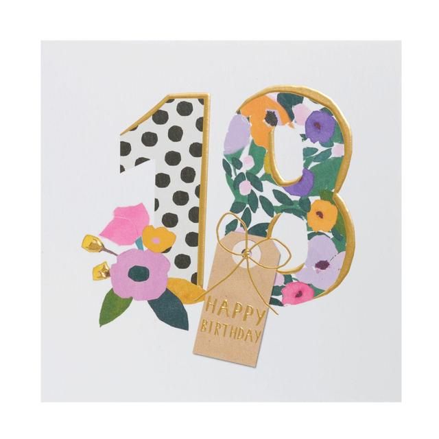 Bright Floral 18th Birthday Card GOODS M&S   