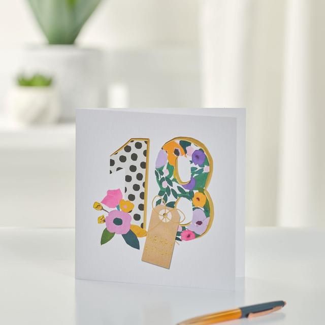 Bright Floral 18th Birthday Card GOODS M&S   