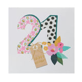 Bright Floral 21st Birthday Card GOODS M&S   