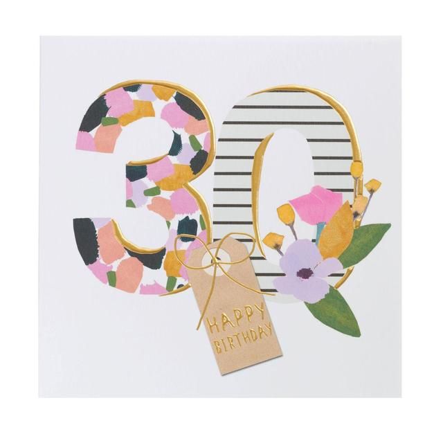 Bright Floral 30th Birthday Card GOODS M&S   