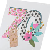 Bright Floral 70th Birthday Card GOODS M&S   