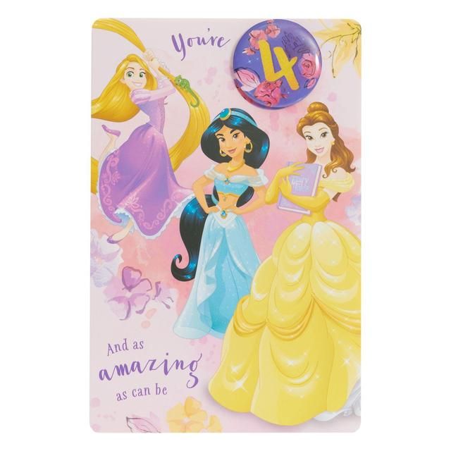 Disney Princesses 4th Birthday Card GOODS M&S   