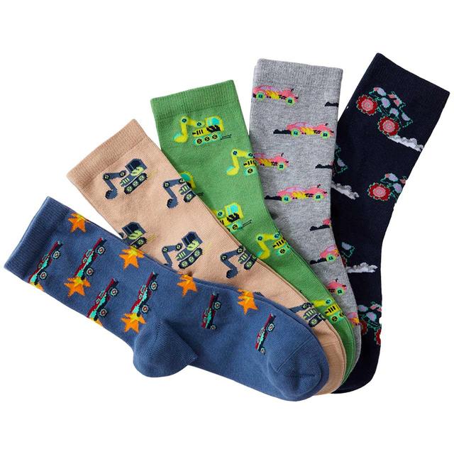 M&S Kids Cotton Transport Socks 5 Pack