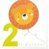 Lion Balloon 2nd Birthday Card GOODS M&S   