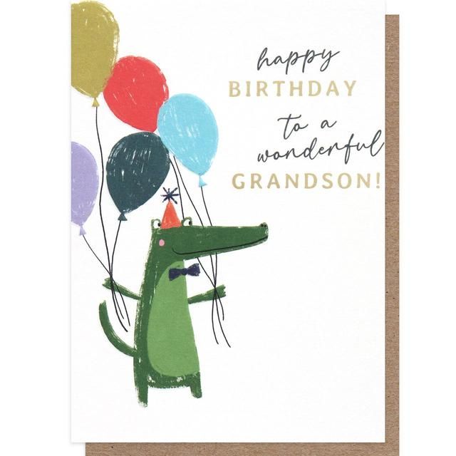 Crocodile Grandson Birthday Card GOODS M&S   